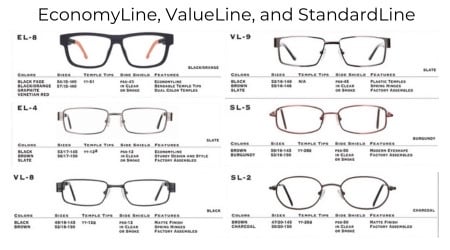 The entry level collection with Hudson safety frames includes the valueline, standardline, and economyline