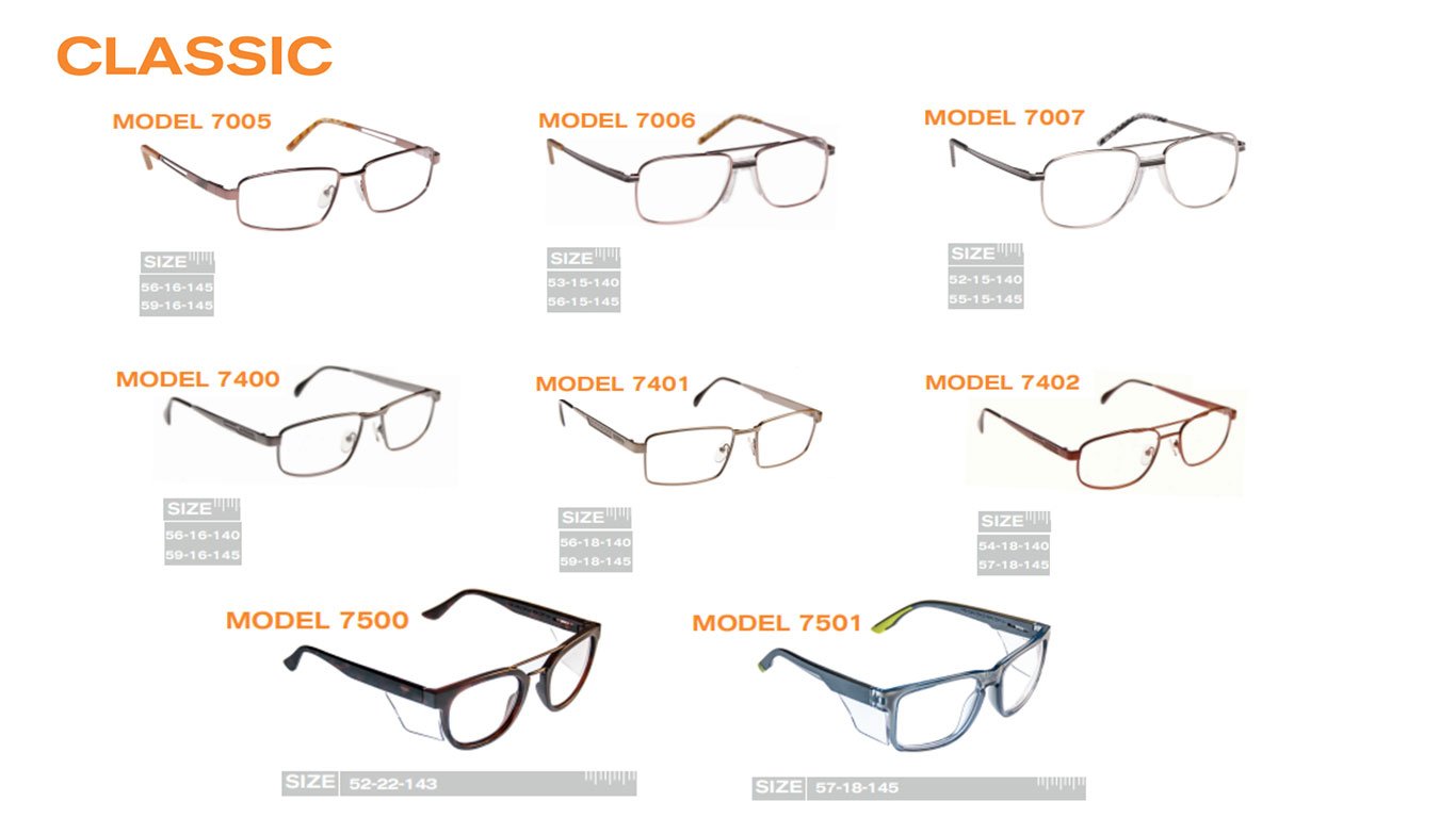 ArmouRx Classic Collection of safety frames available at IcareLabs