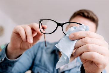 Clean the lenses in the frame before final inspection