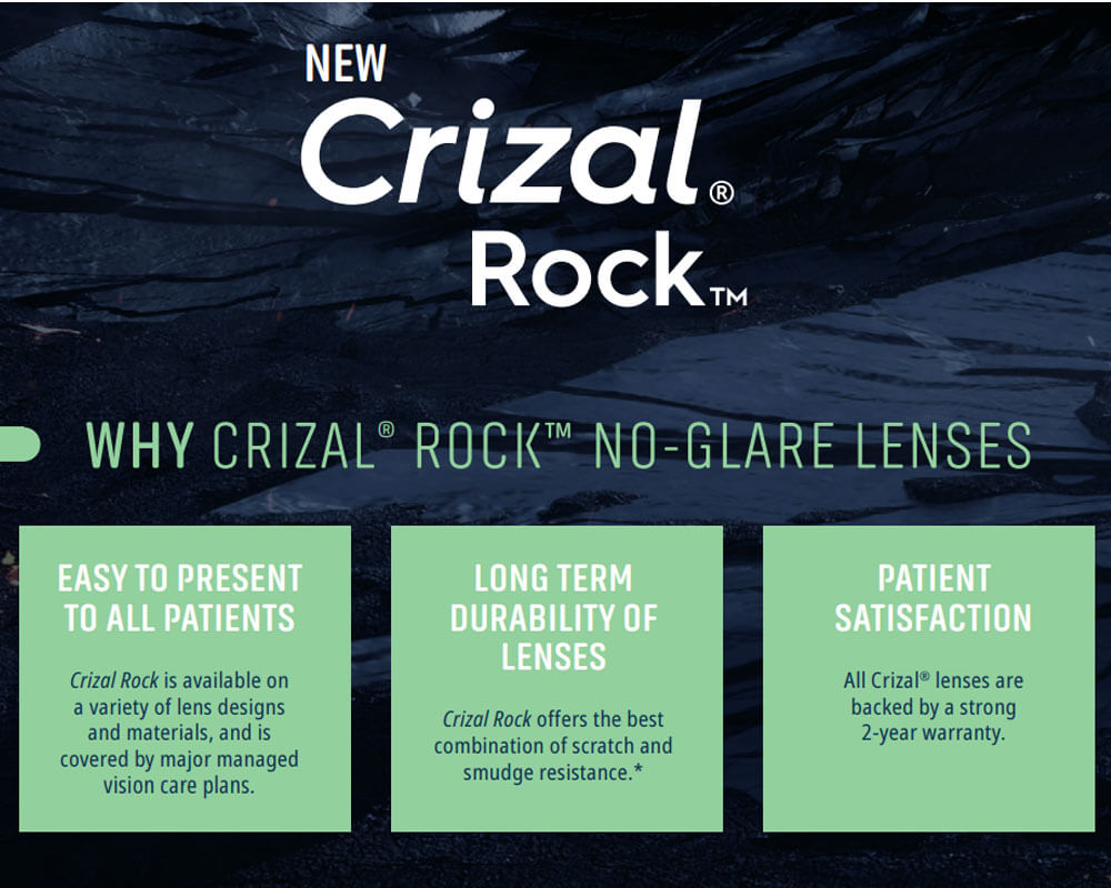 Crizal Rock selling points