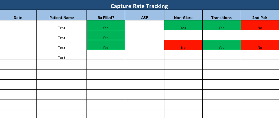 IcareLabs Capture Rate Tracking Spreadsheet Example