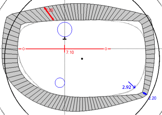 Example of computer over-estimating thickness