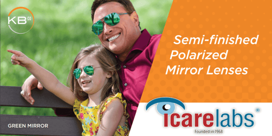 KBco polarized mirror lenses processed in-house by IcareLabs