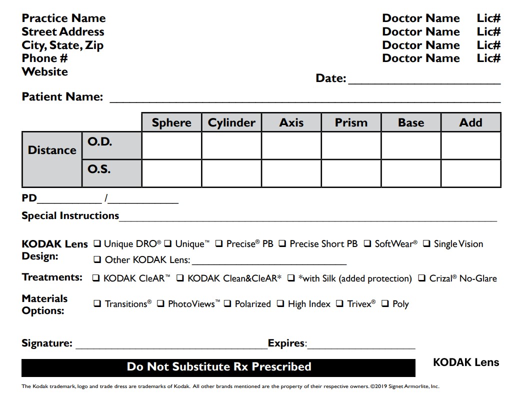 Kodak Lens Rx Pad