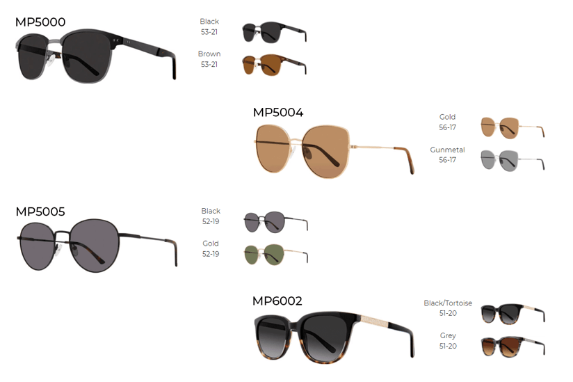 Get the same trendy glasses as sunwear with the Masterpiece Sun collection from EyeQ
