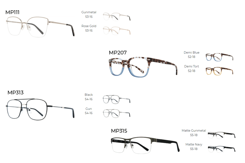 The Masterpiece line of eyewear is trendy and available to order at IcareLabs.