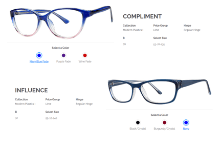The Modern Compliment and Influence are just a glimpse of the available frames that Modern has to offer through IcareLabs