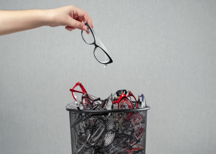 donate your used glasses to the Recycle For Sight program at the Lions Club