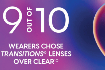 most patients choose to wear transitions lenses over clear lenses.