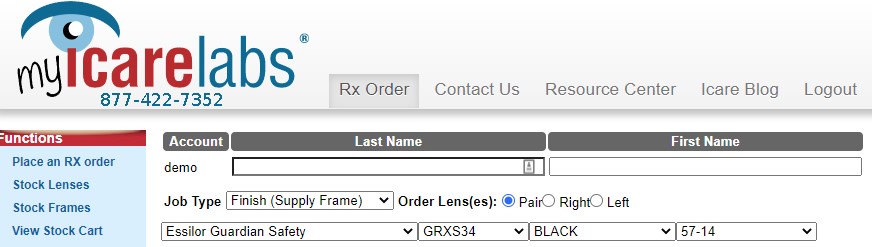 myIcareLabs Supply Safety Frame Example