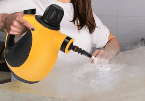 Example of steam cleaner on hard surface