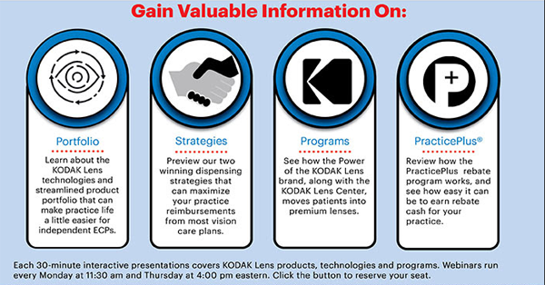 Kodak Lens Webinars Every Monday and Thursday