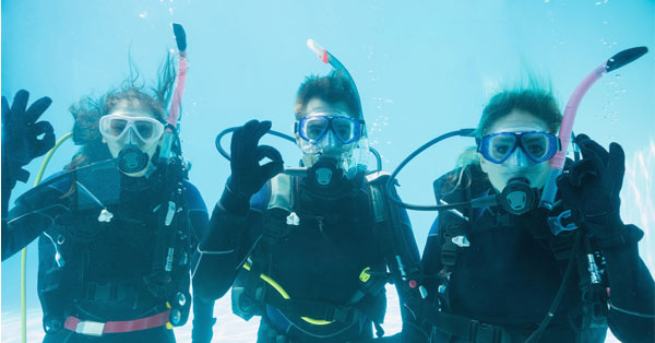 Scuba Divers Wearing SeaVision Rx Dive Masks