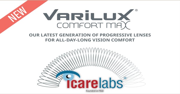 The new Varilux Comfort Max progressive lenses launch announcement by IcareLabs